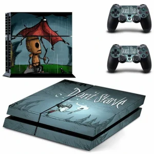 Black and gold geometric PS4 skin with matte finish for PlayStation 4 slim console