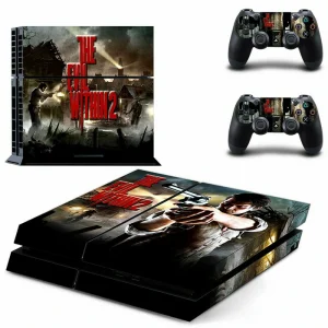 Matte black PS4 skin with geometric pattern for PlayStation 4 console