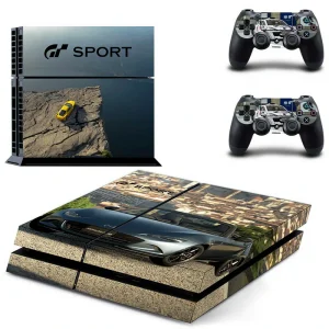 GYTM1275 matte black PS4 skin applied to console