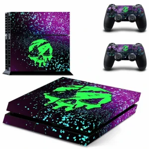 Matte black PS4 skin with subtle geometric pattern, model GYTM1388 by ononswitch