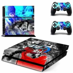 Black and teal geometric PS4 skin design for PlayStation 4 console