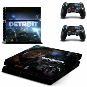 Matte black PS4 skin with subtle geometric pattern, model GYTM1538 by ononswitch