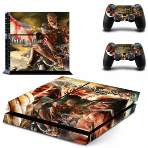 Custom matte black PS4 skin with geometric pattern and subtle 'GYTM1545' branding
