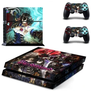Matte black PS4 skin with geometric pattern for PlayStation 4 console