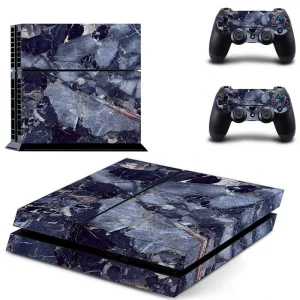 Matte black PS4 skin with subtle geometric pattern for PlayStation 4 console