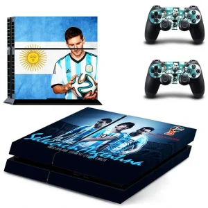 Matte black PS4 skin with geometric pattern for PlayStation 4 console