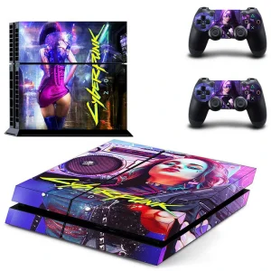 Matte black PS4 skin with subtle geometric pattern for PlayStation 4 console