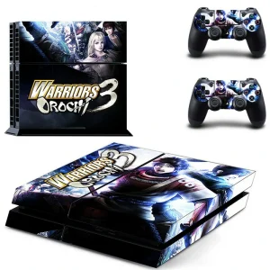 Custom matte black PS4 skin with geometric pattern for PlayStation 4 console