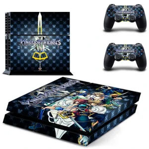 Matte black PS4 skin with subtle geometric pattern for PlayStation 4 console