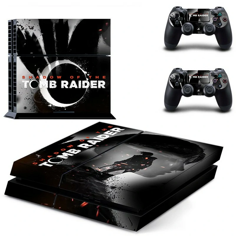 GYTM1986 PS4 skin in sleek matte black. Designed specifically for PlayStation 4 Slim consoles. Durable vinyl, air-release backing, clean installation. GYTM1986 matte black PS4 skin applied to a slim PlayStation 4 console