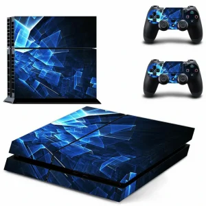 Matte black PS4 skin with subtle geometric pattern for PlayStation 4 console