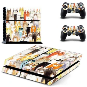 Black and gray geometric PS4 skin design for PlayStation 4 console by ononswitch