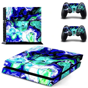 Black and gray geometric PS4 skin design for PlayStation 4 console by ononswitch
