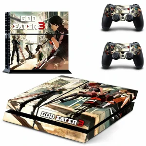 Custom matte black PS4 skin with geometric pattern from ononswitch