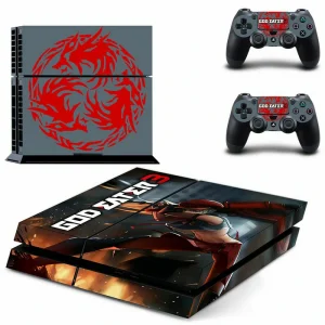 Black and gray geometric PS4 skin design by ononswitch for PlayStation 4 console
