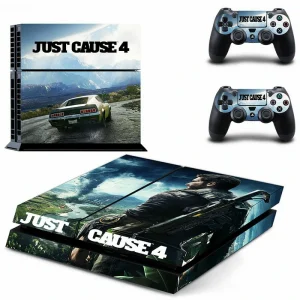 Custom matte black PS4 skin with geometric pattern for PlayStation 4 console