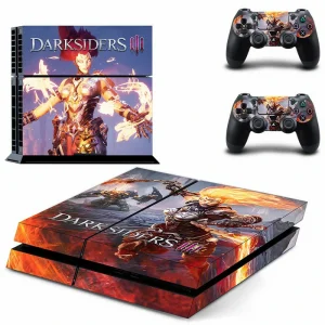 GYTM2316 black and gold geometric PS4 console skin for slim model