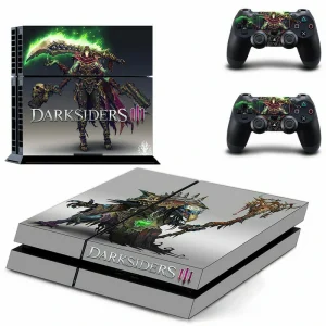 Matte black PS4 skin with subtle geometric pattern for PlayStation 4 console