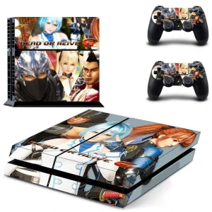 Matte black PS4 skin with subtle geometric pattern for PlayStation 4 console