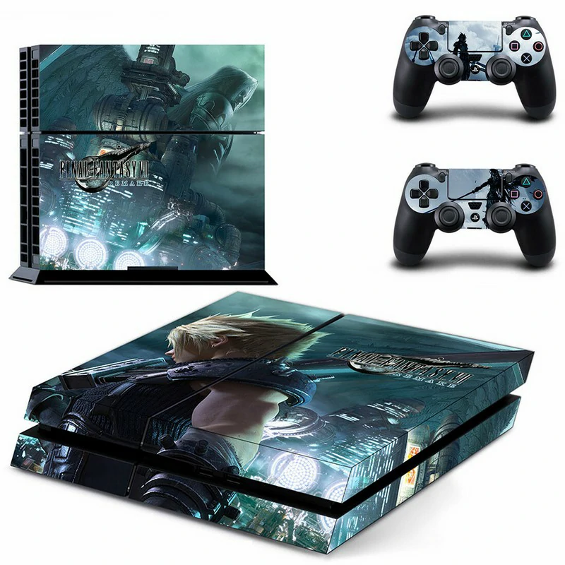 Premium matte black PS4 skin (model GYTM2591) with durable vinyl and precise cutouts. Easy to apply, protects your console while adding sleek style. Custom matte black PS4 console skin with geometric pattern for PlayStation 4 Slim or Pro