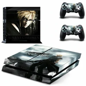Matte black PS4 skin with subtle geometric pattern for PlayStation 4 console