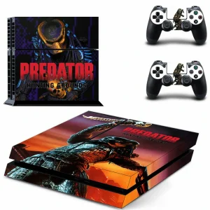Matte black PS4 skin with subtle geometric pattern for PlayStation 4 console