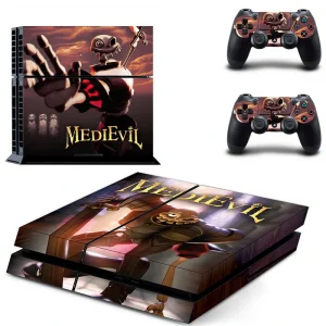 GYTM2610 black and gold geometric PS4 skin applied to console