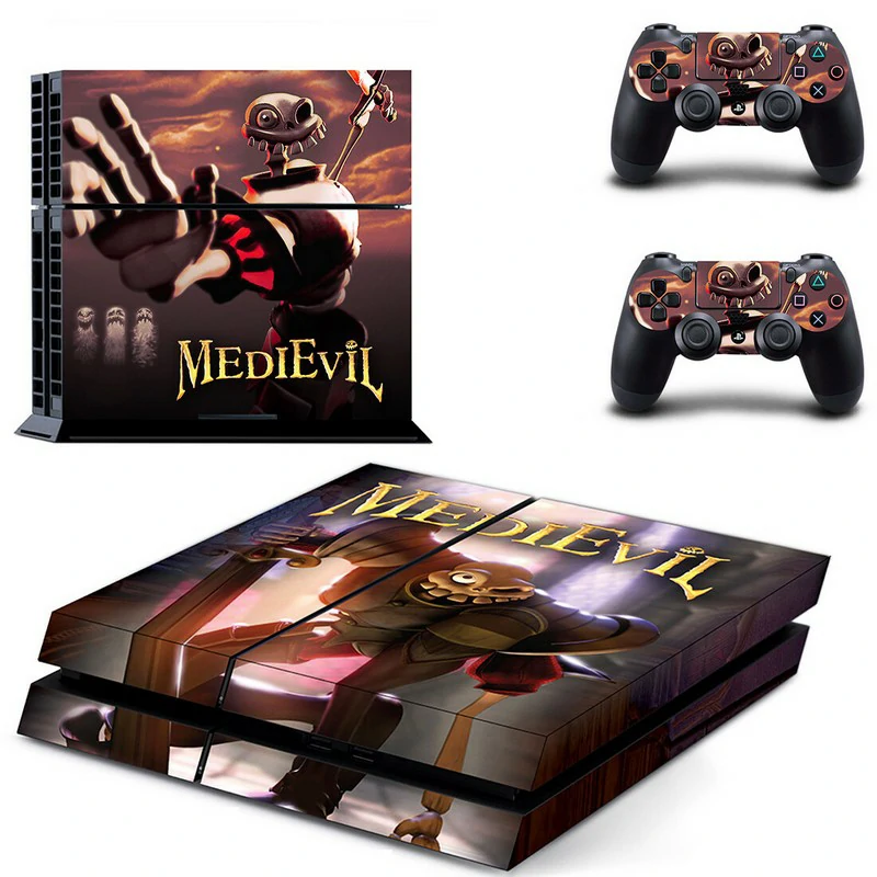GYTM2610 black and gold geometric PS4 skin applied to console