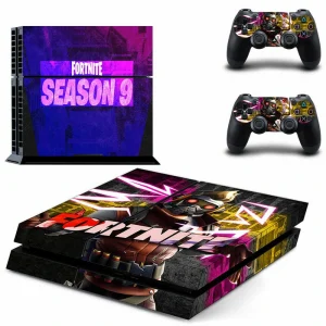 Black and teal PS4 slim console skin with geometric pattern by ononswitch