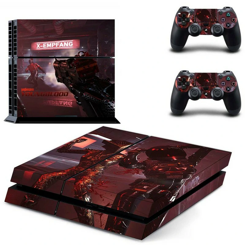 Stylish matte black PS4 skin (model GYTM2739) designed for PlayStation 4 consoles. Slim fit, durable vinyl, scratch-resistant finish from ononswitch. Matte black PS4 skin with subtle geometric pattern for PlayStation 4 console