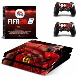 Custom matte black PS4 skin with geometric pattern for PlayStation 4 console