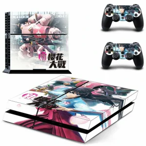 Custom matte black PS4 skin with geometric pattern by ononswitch