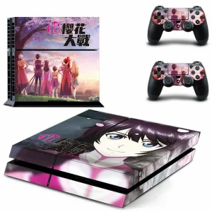 Custom matte black PS4 console skin with geometric pattern for PlayStation 4 slim