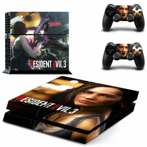 Custom PS4 console skin with geometric teal and black pattern for PlayStation 4 slim or original model