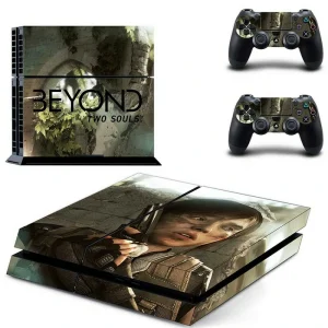 Matte black PS4 skin with subtle geometric pattern for PlayStation 4 console