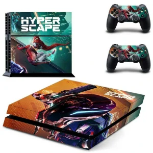 Matte black PS4 skin with subtle geometric pattern for PlayStation 4 console