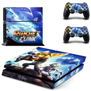 Black and gold geometric PS4 skin model GYTM3080 applied to a PlayStation 4 console