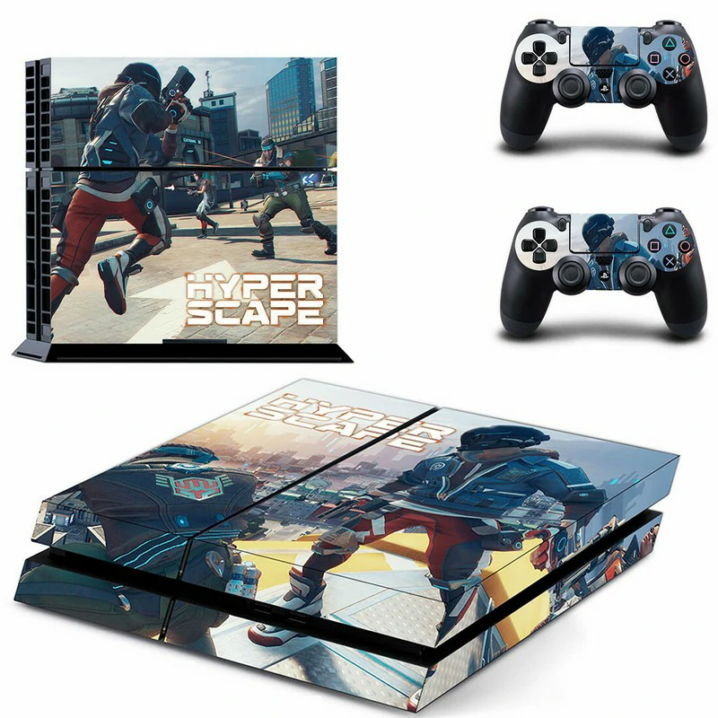 GYTM3086 PS4 skin in sleek matte black with subtle texture. Precision-cut for full PS4 coverage, no residue on removal. Made by ononswitch. Matte black PS4 skin with geometric pattern for PlayStation 4 console